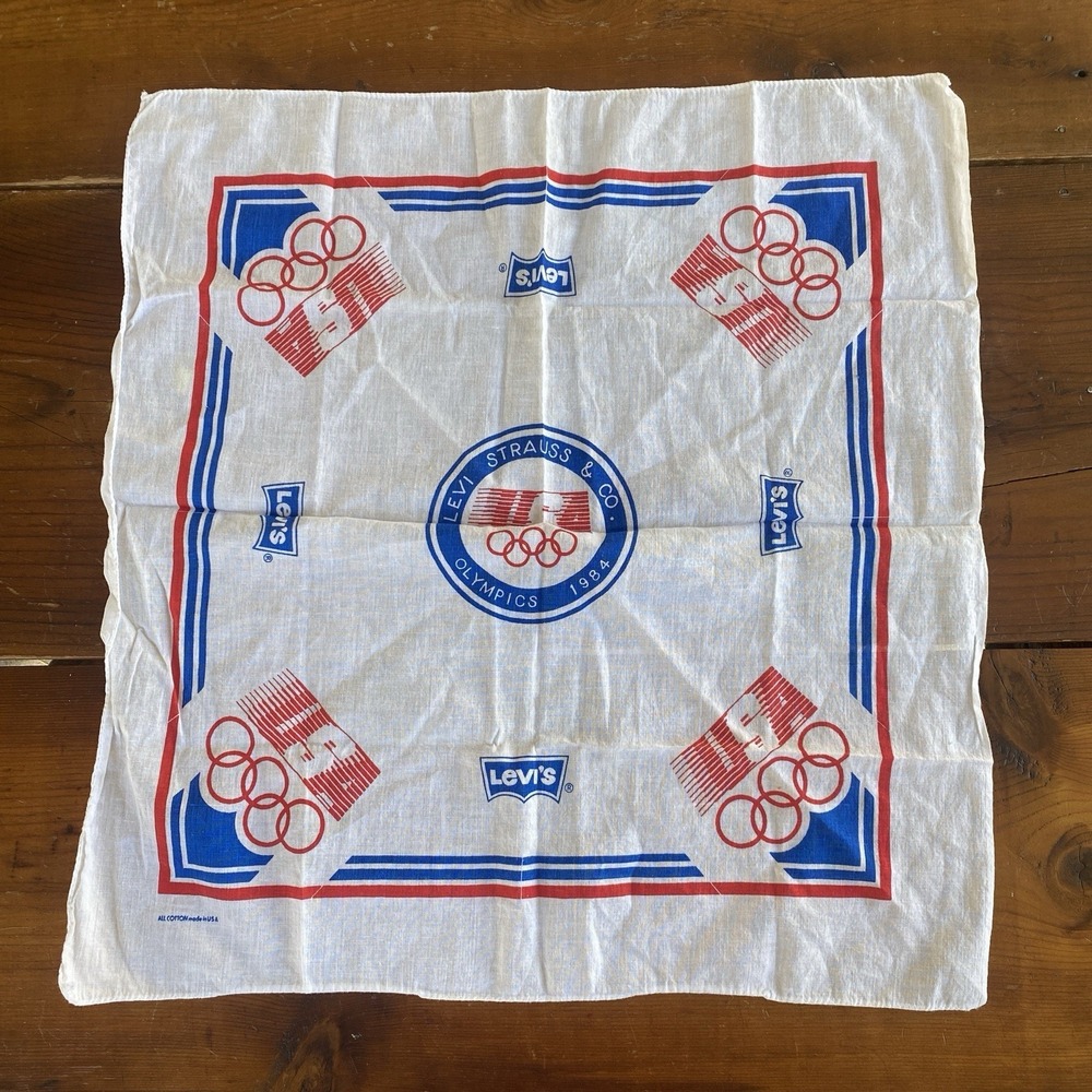 Vintage Levi's Bandana Olympics 1984 80s Los Angeles Made in USA